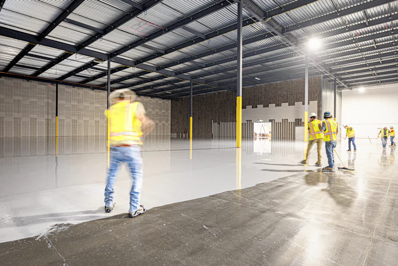 Large commercial floor finished to a smooth level surface