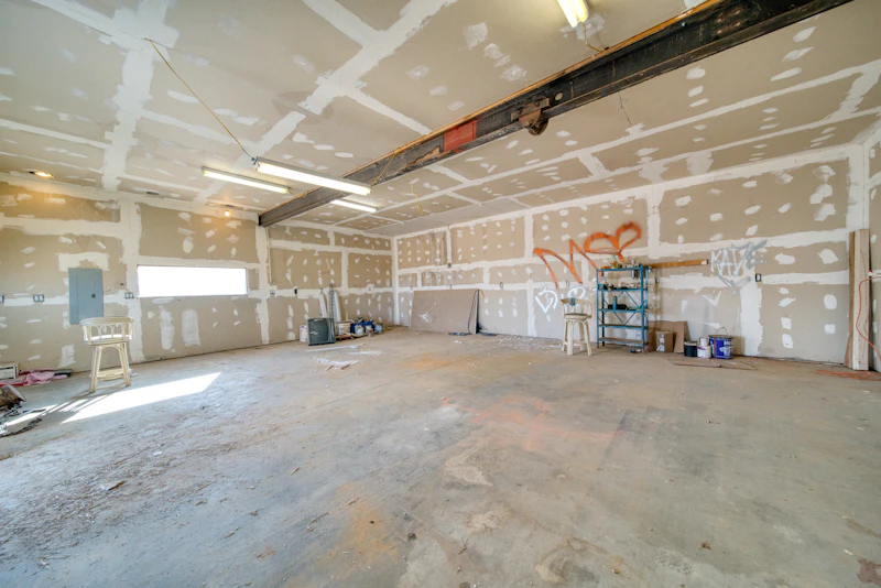 Large open room with freshly finished walls