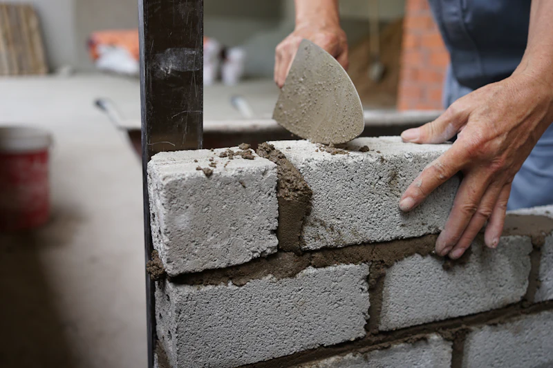 Rendering being applied to an external brick wall