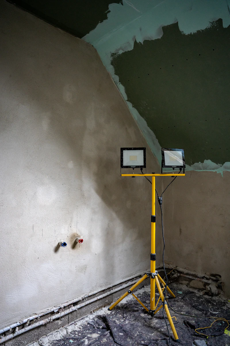 Freshly plastered interior room with new smooth walls